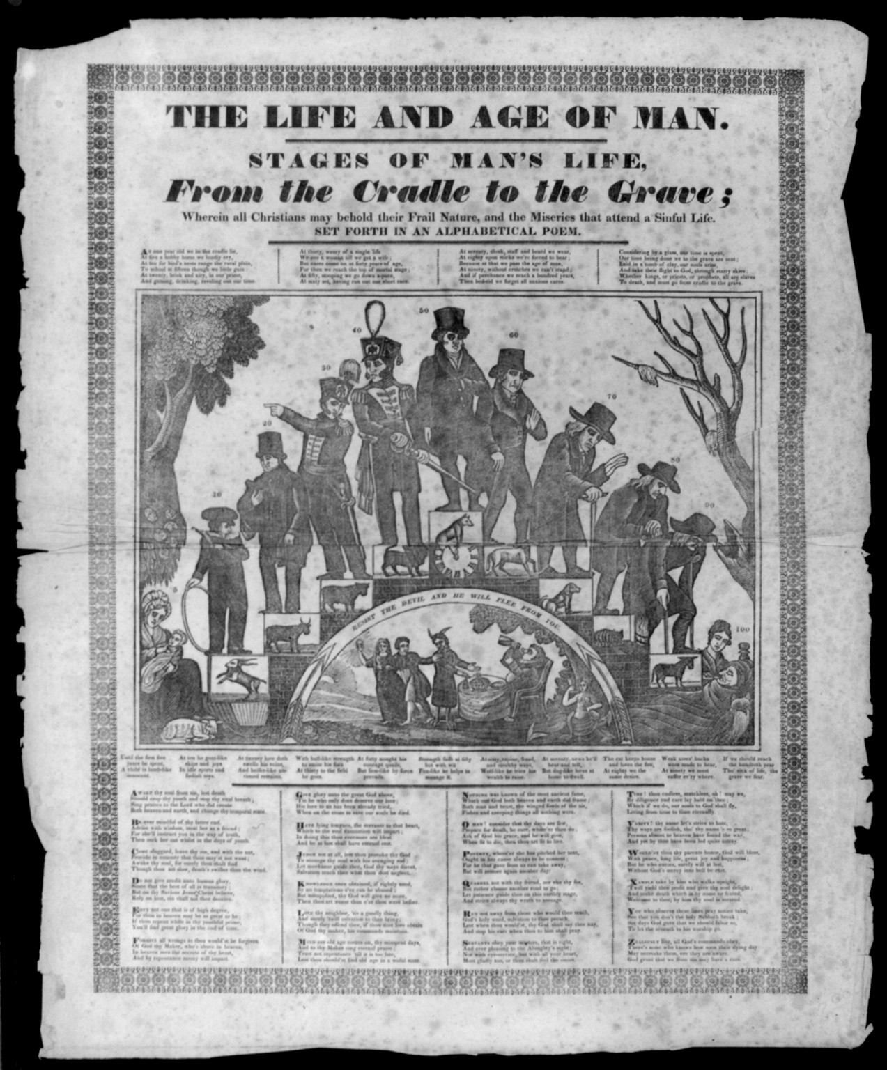 The life and age of man. Stages of man's life, from the cradle to the grave — historic print