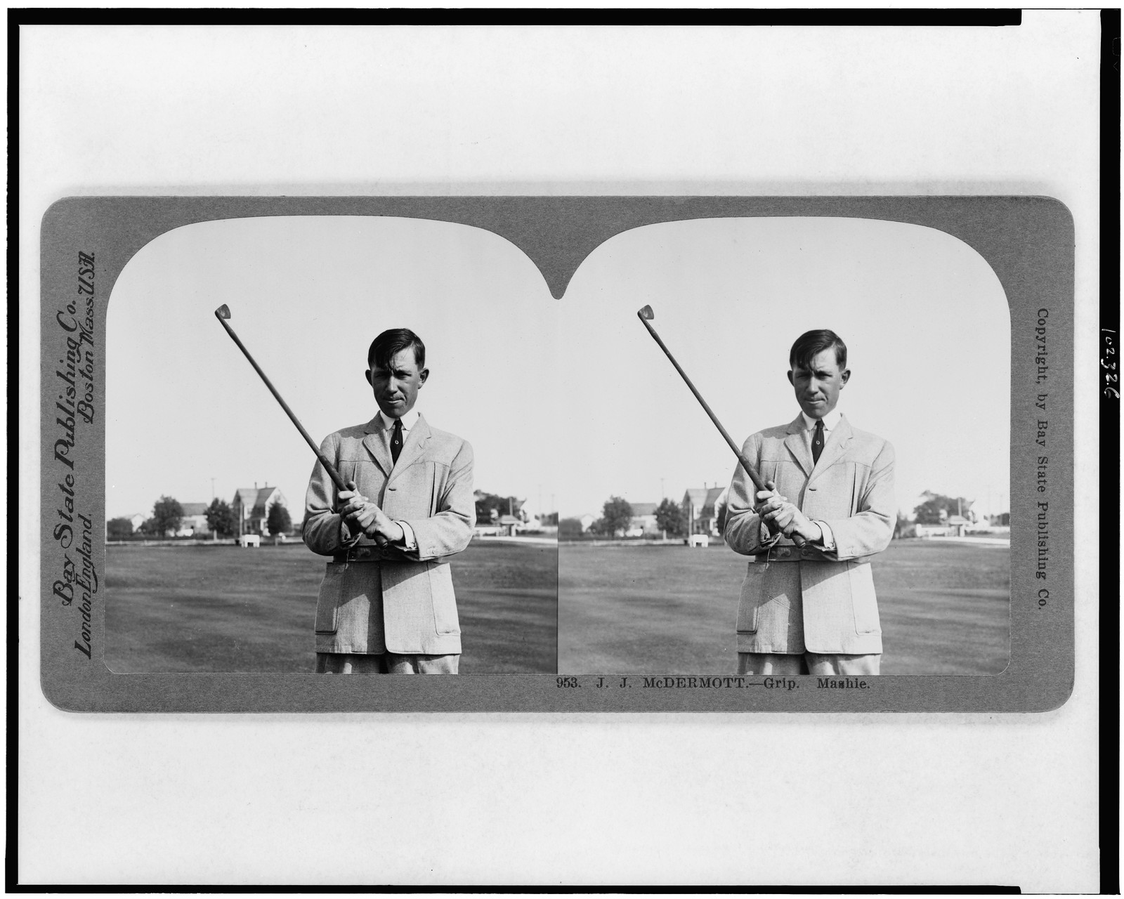 J. J. McDermott--grip. Mashie, London, England ; Boston, Mass. : Bay State Publishing Co., c1913. — historic photograph