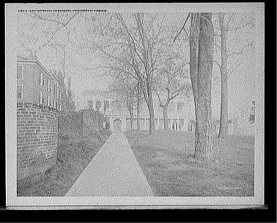 East approach to Rotunda, University of Virginia, [c1905] — historic photograph
