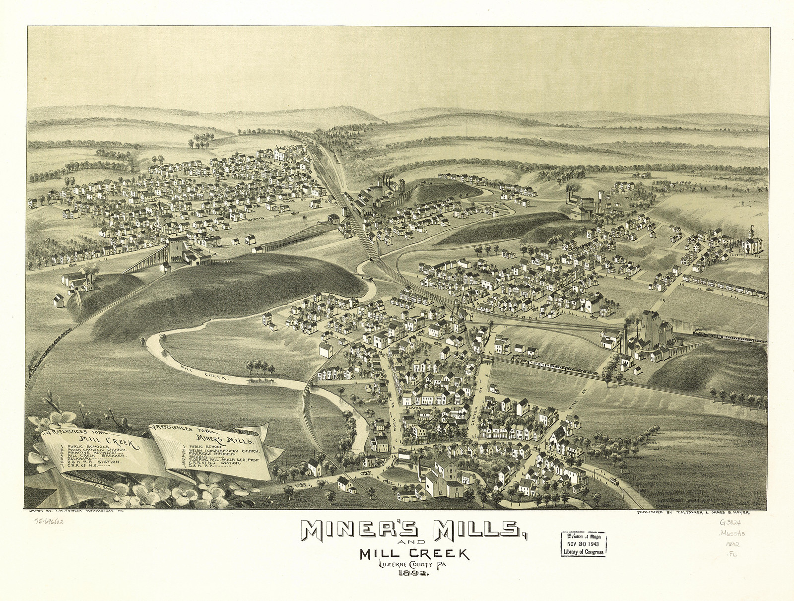 Miner's Mills, Pennsylvania, 1892, 1892 — antique map