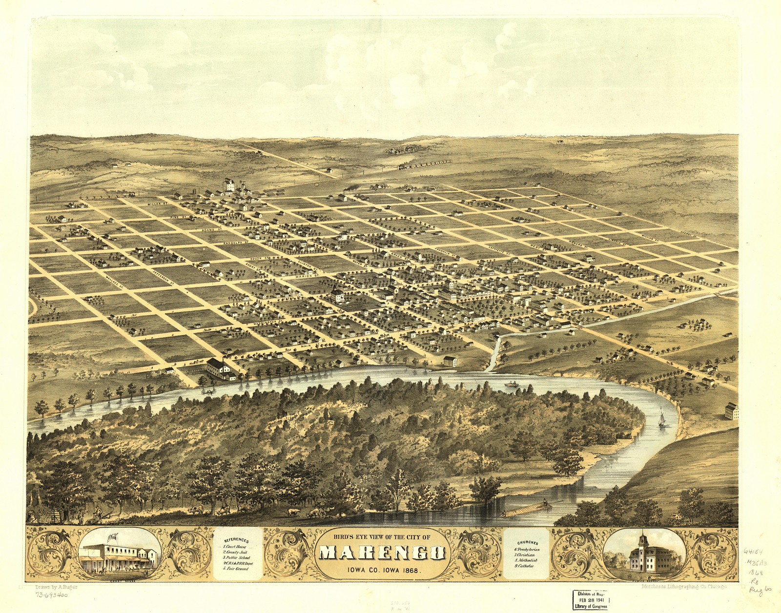 Marengo, Iowa, 1868, 1868 — antique map