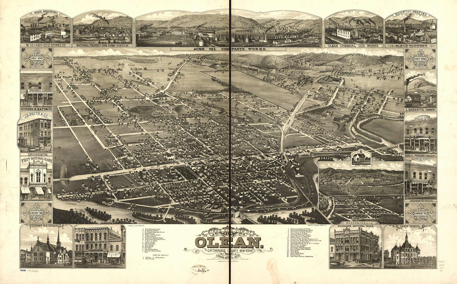 Olean, New York, 1882, 1882 — antique map