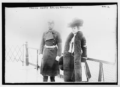 Prince Henry and Alice Roosevelt on deck of boat
