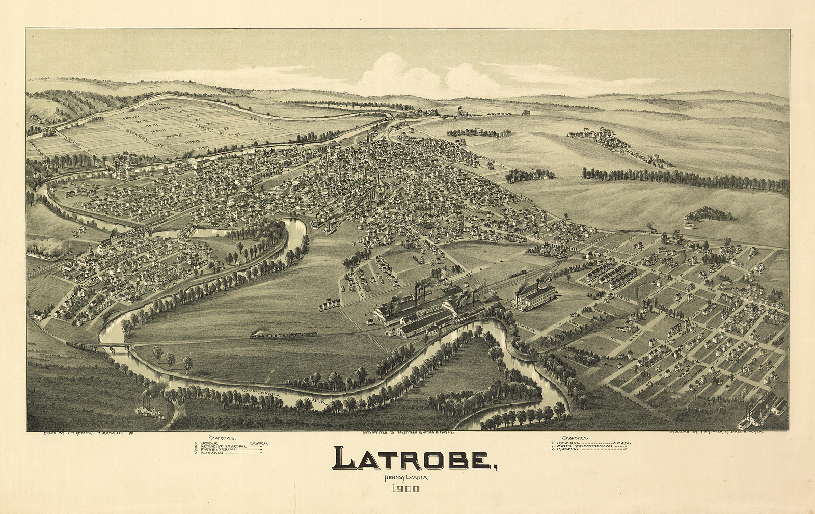 Latrobe, Pennsylvania, 1900, 1900 — antique map