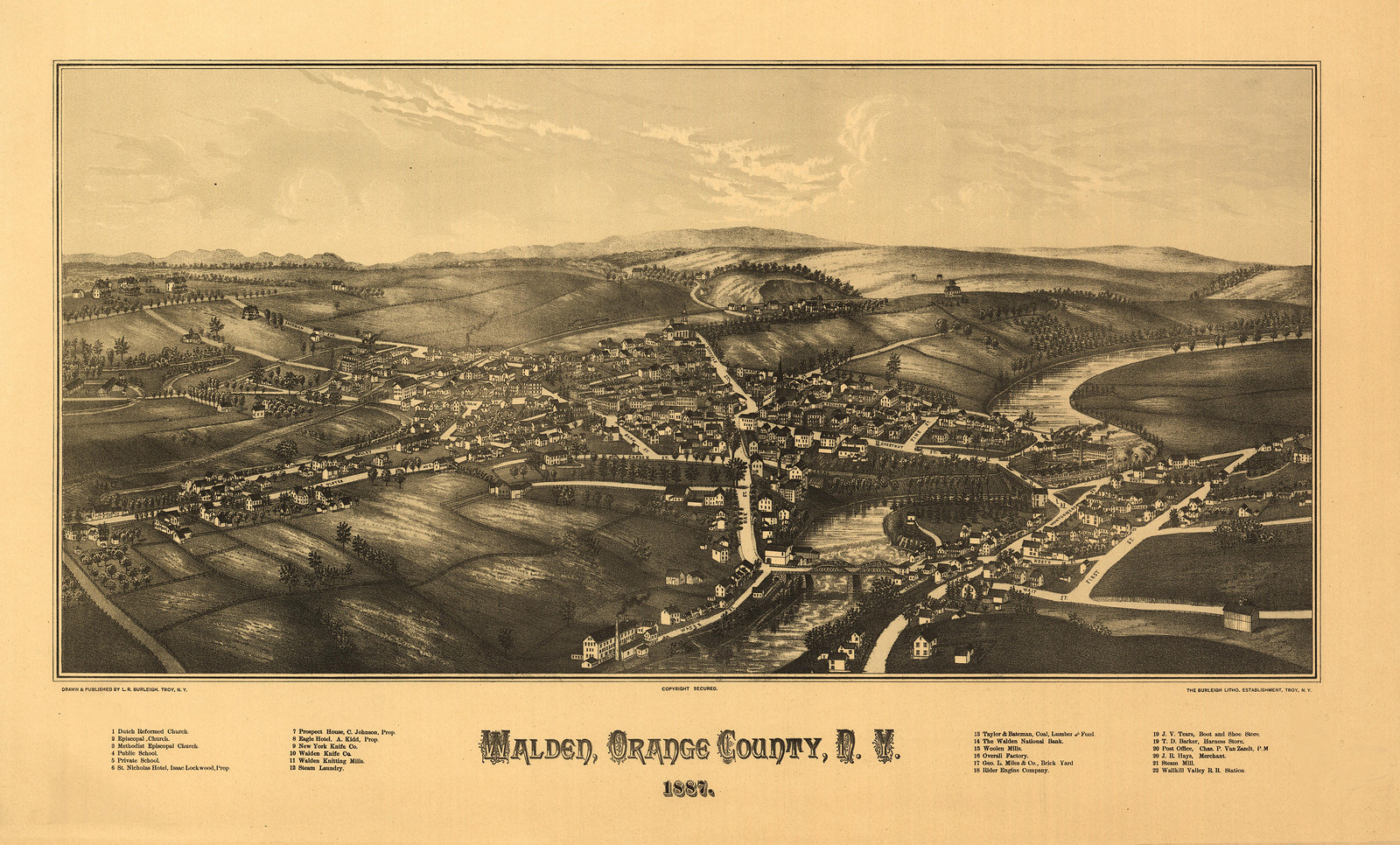 Walden, New York, 1887, 1887 — antique map