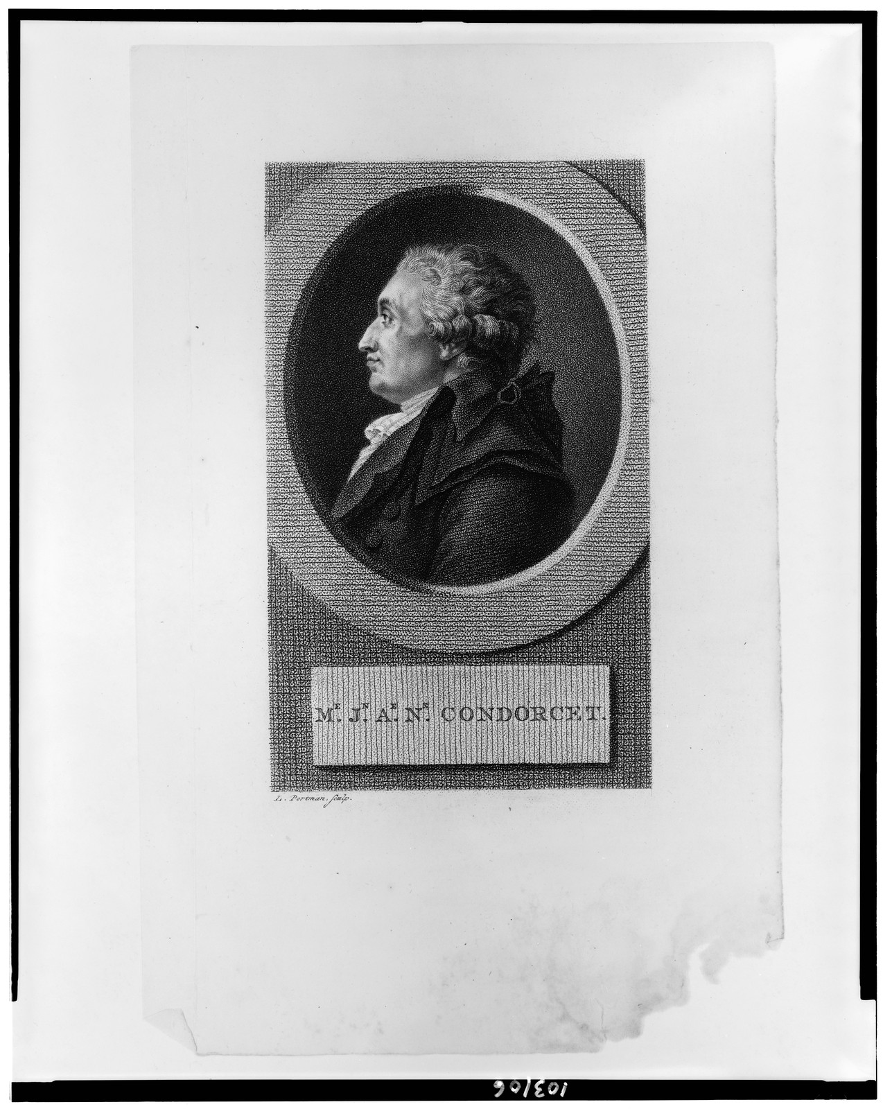Me. Jn. Ae. Ns. Condorcet / L. Portman, sculp., [between 1789 and 1834] — antique engraving