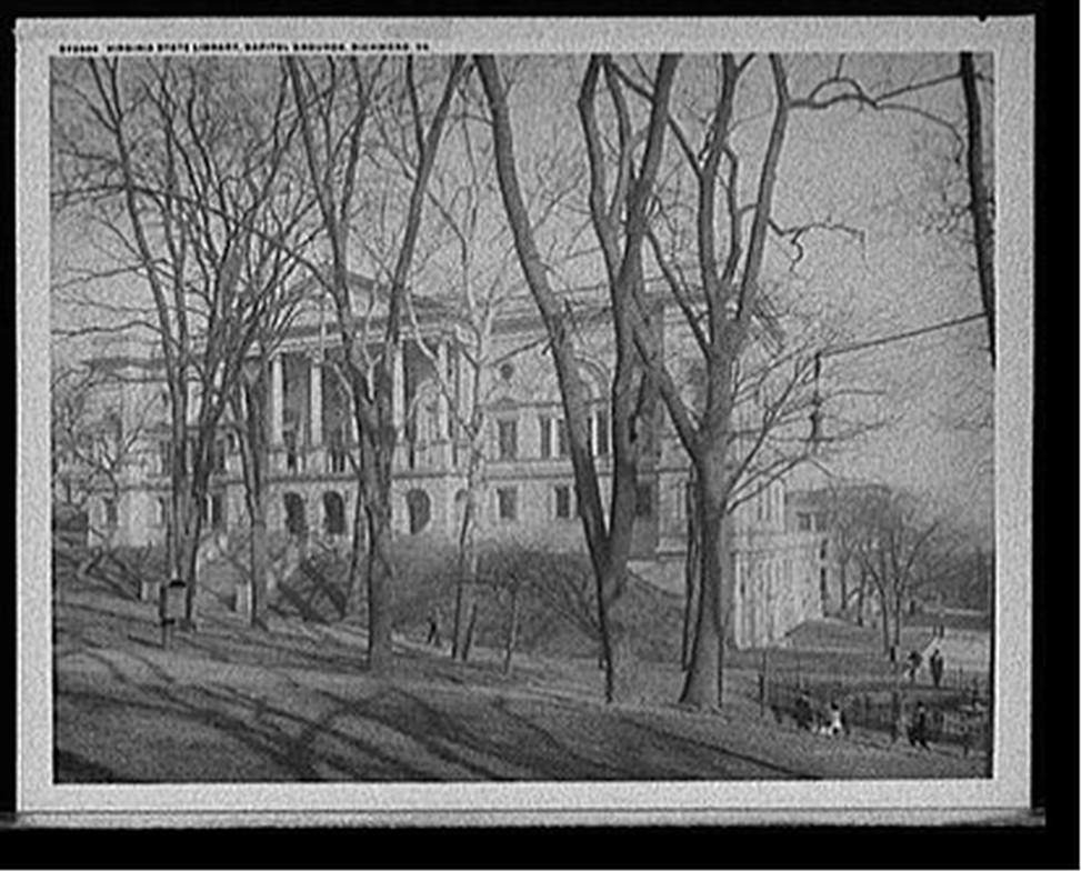 Virginia State Library, capitol's grounds, Richmond, Va., [between 1900 and 1920] — historic photograph