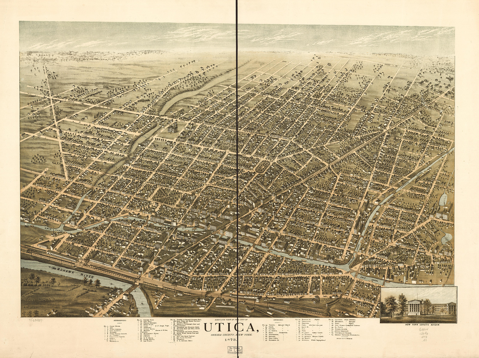 Utica, New York, 1873, 1873 — antique map