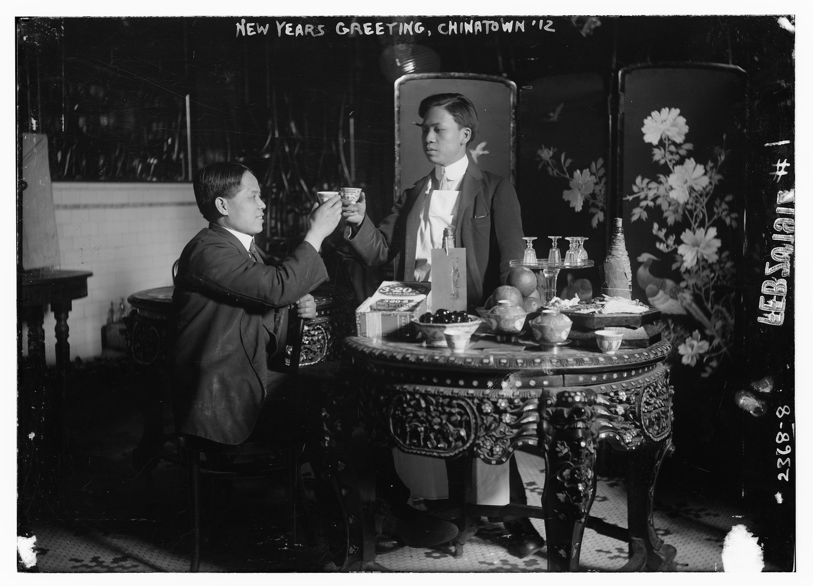 New Years Greeting, Chinatown 1912, 1912 — historic photograph