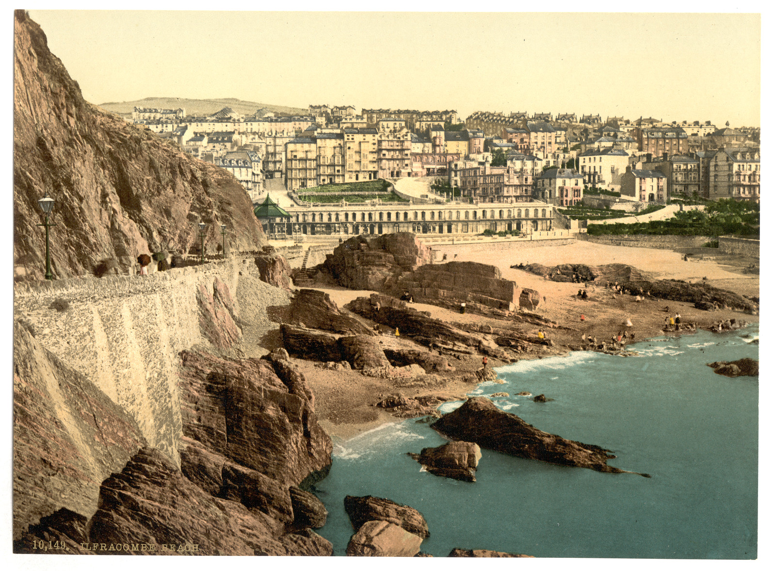 Town and beach from Capstone Ilfracombe England, [between ca. 1890 and ca. 1900]. — historic print