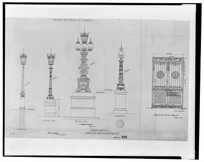 [Library of Congress, Washington, D.C. 813 -- K-lamps and posts for approaches]