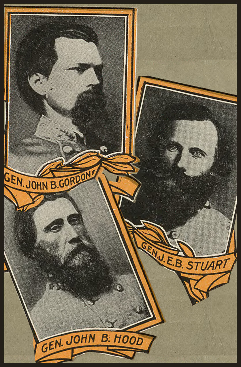 Confederate generals Gordon, Stuart and Hood portrait cards — historic image
