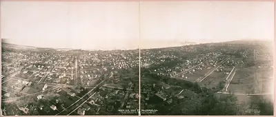 Birds eye view of Waukegan, 1908a, Illinois