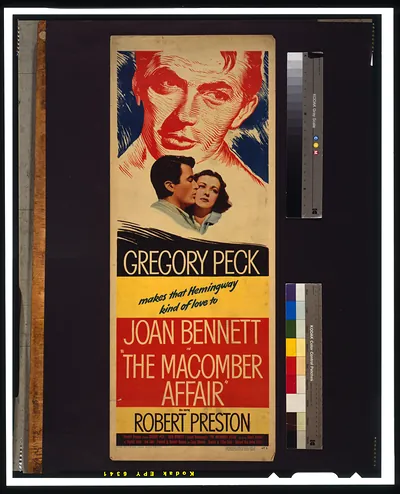 Gregory Peck makes that Hemingway kind of love to Joan Bennett in The Macomber Affair" Also starring Robert Preston."