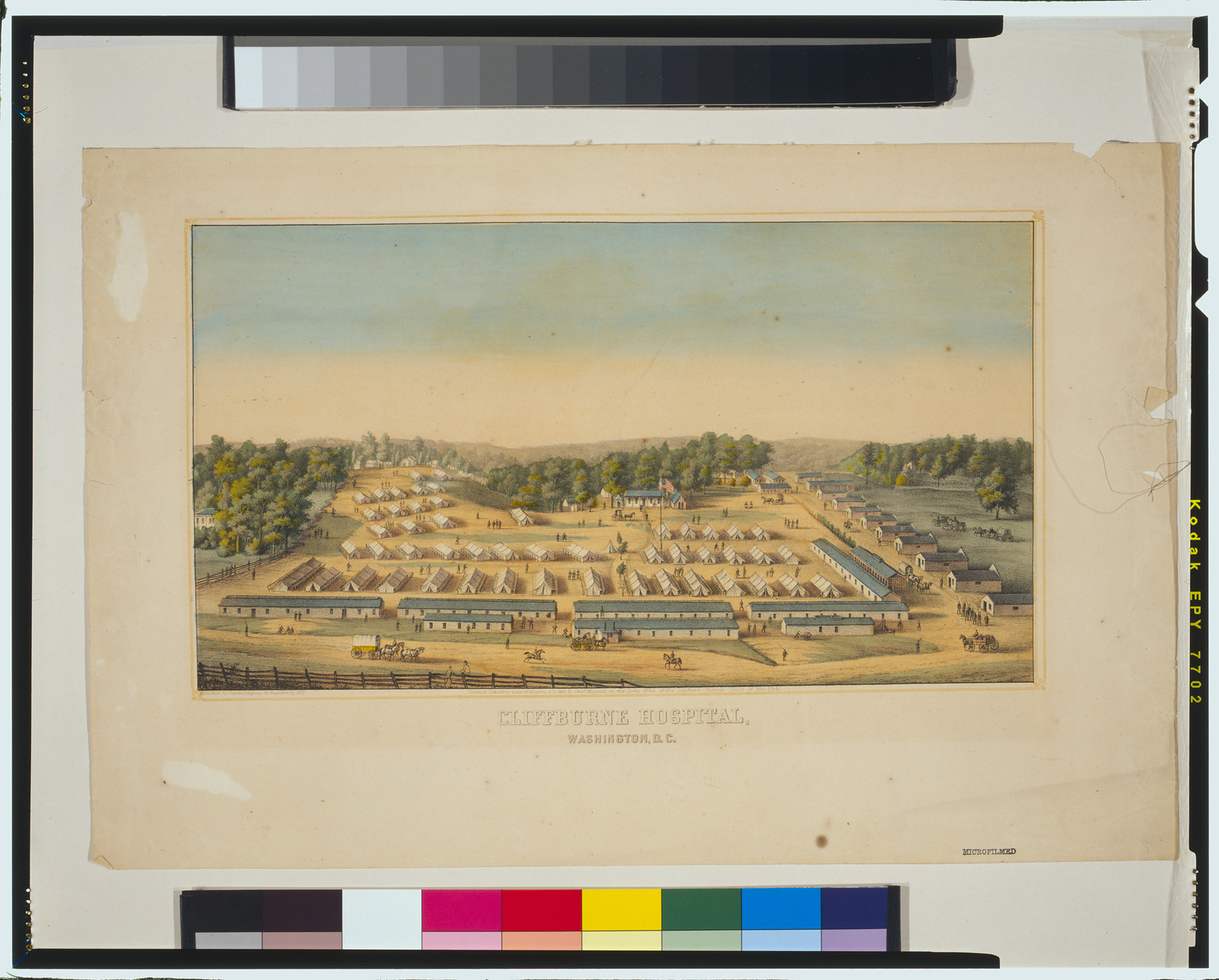Cliffburne Hospital, Washington, D.C., New York : Charles Magnus, c1862. — antique lithograph