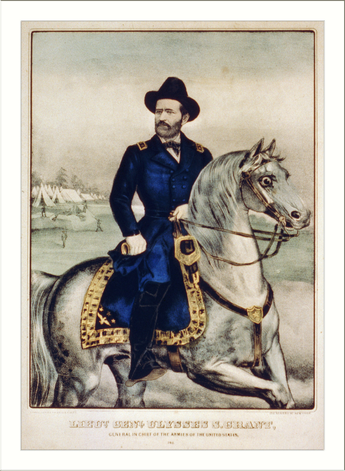 Lieut. Genl. Ulysses S. Grant: General in Chief of the armies of the United States, New York : Published by Currier & Ives, [between 1856 and 1907] — antique lithograph