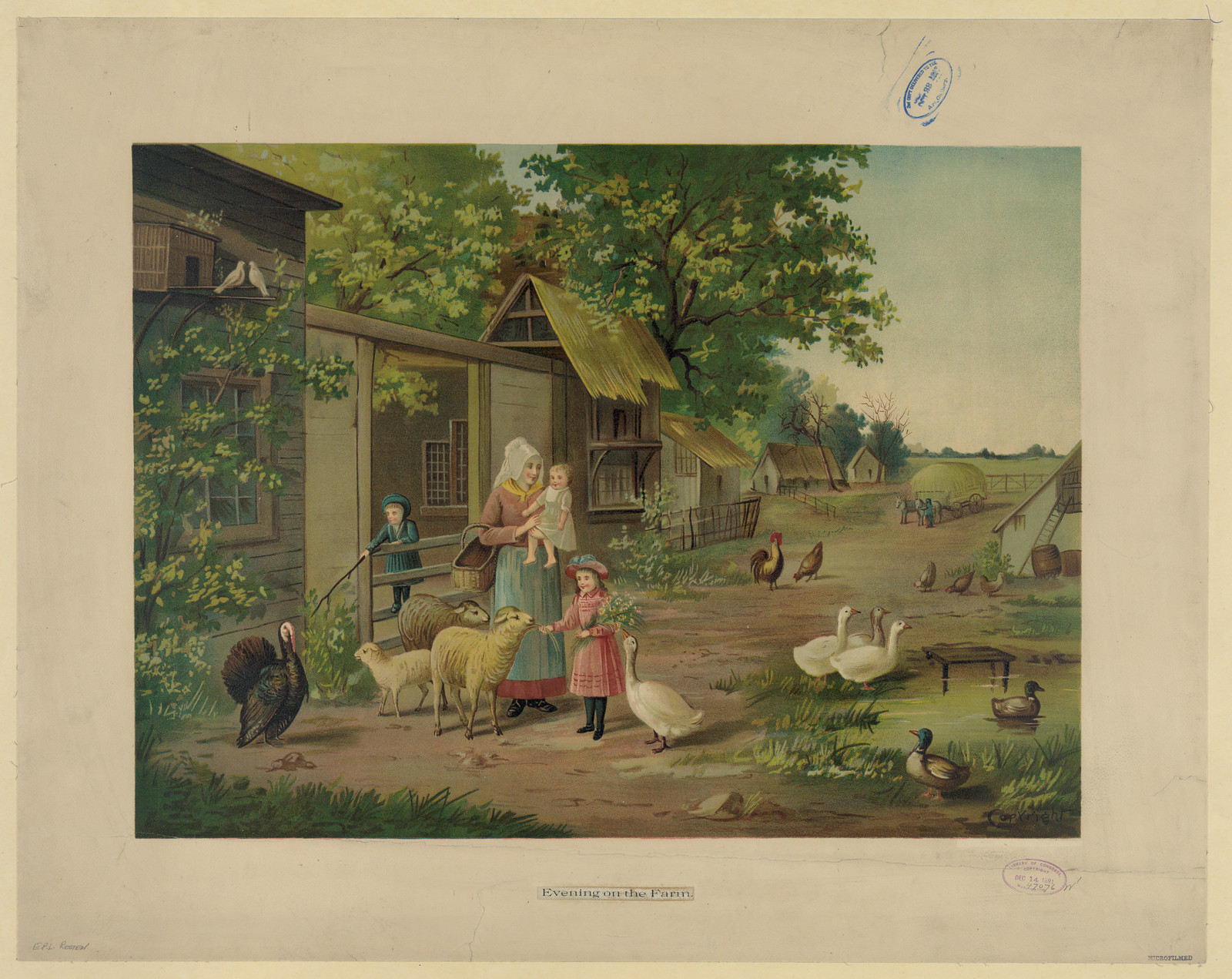 Evening on the farm, c1891 Dec. 14. — historic print