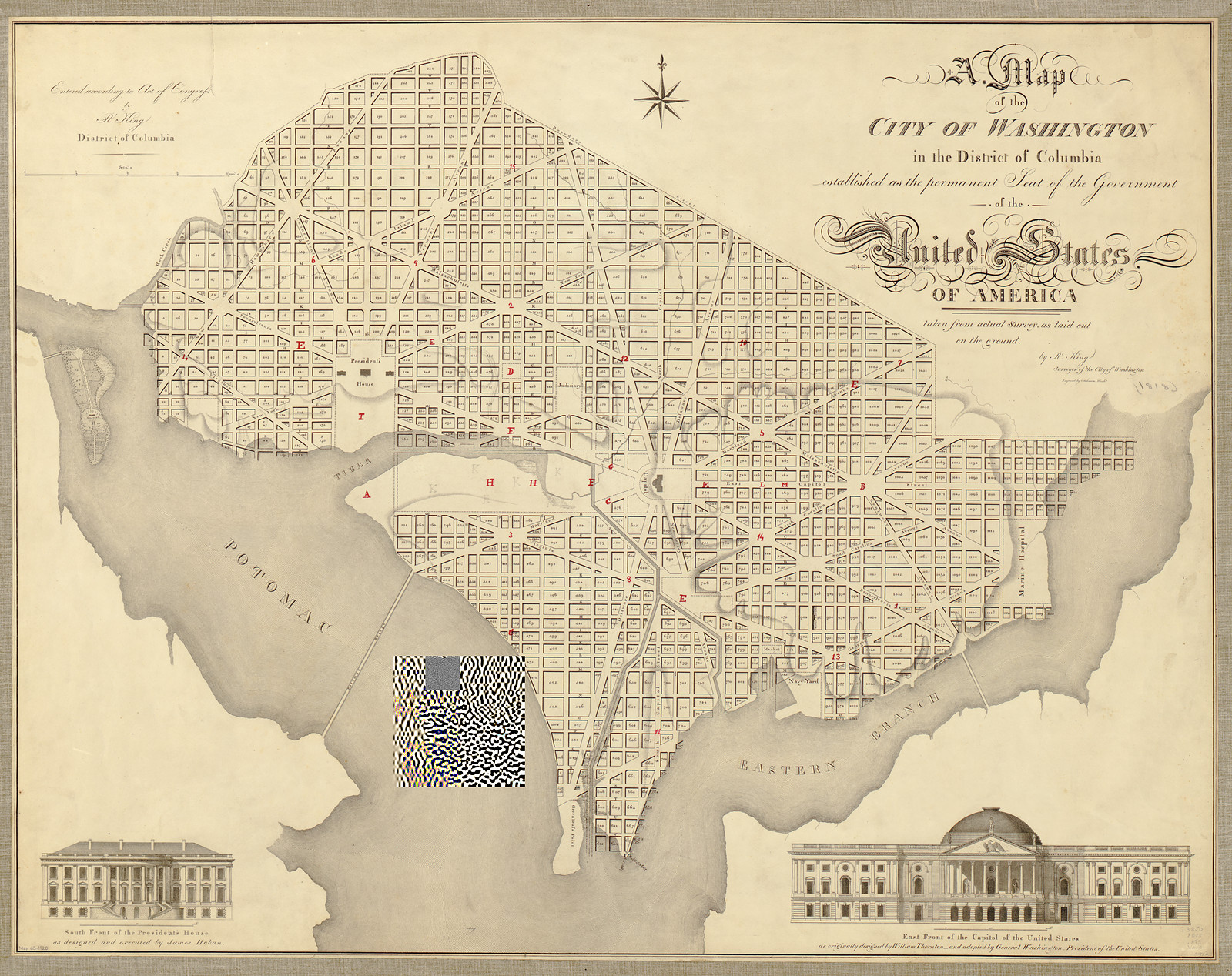 A Map of the City of Washington in the District of Columbia — antique map
