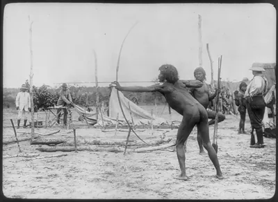 [Theodore Roosevelt, 1858-1919; lantern slide of Roosevelt's Brazil expedition, 1913, taken by his son Kermit]