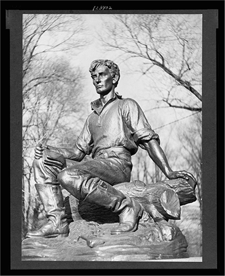 Young Lincoln, Bronze Sculpture, Delaware Park, Buffalo, New York, [between 1920 and 1950] — historic photograph