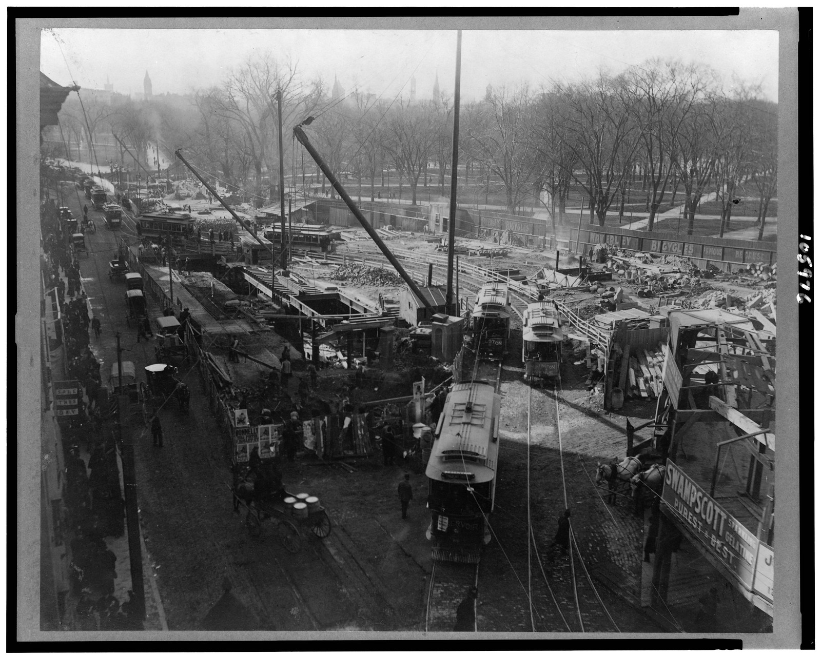 [Trolley cars near Boston Commons, Boston, Massachusetts], c1897. — historic photograph