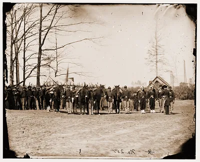 Petersburg Virginia. Group of Provost Guard headquarters Army of the Potomac