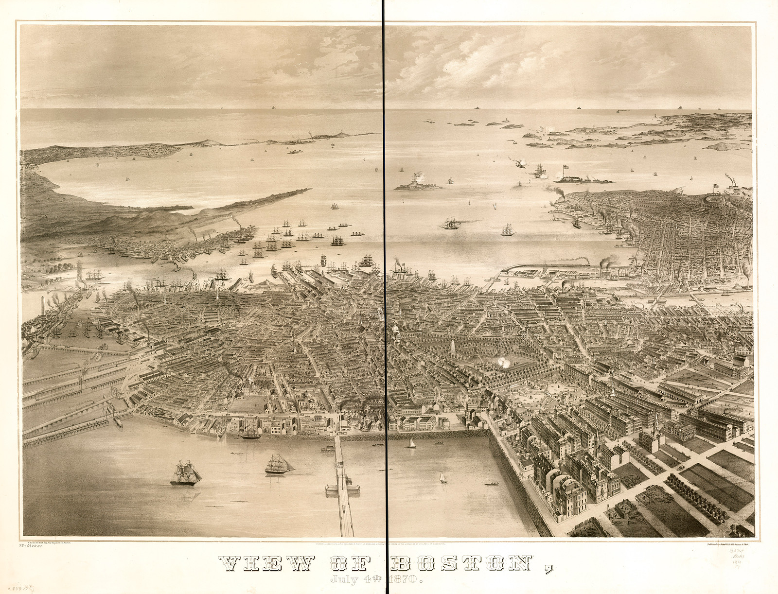 Boston July 4, Massachusetts, 1870, 1870 — antique map