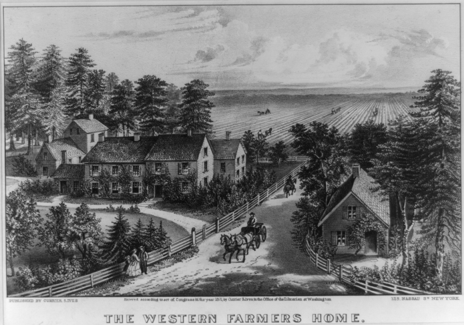 The Western farmers home, New York : Published by Currier & Ives, c1871. — antique lithograph