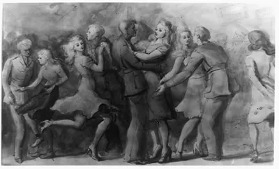 [Soldiers dancing, 99 Park Avenue, New York]