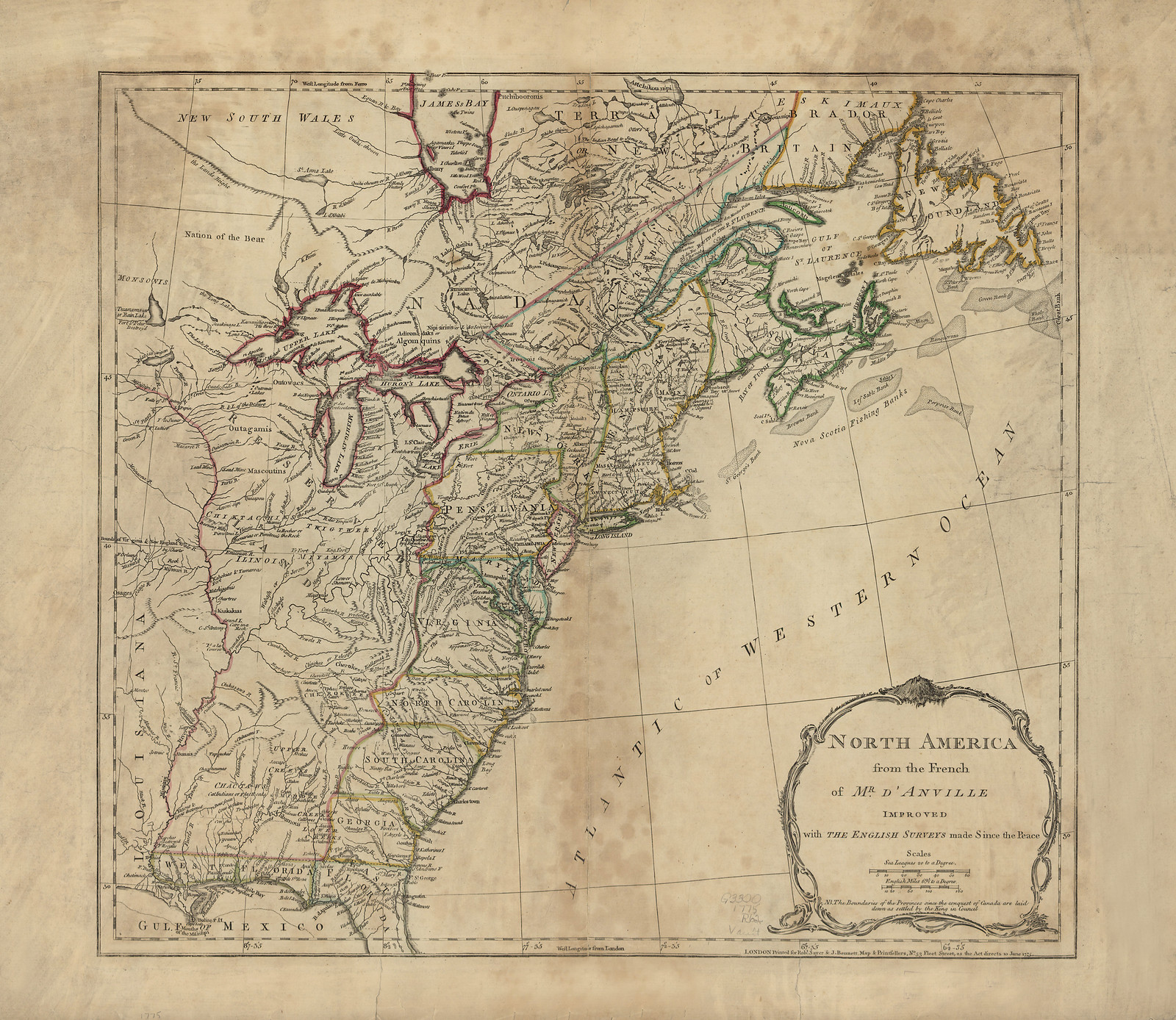 North America from the French of Mr. D'Anville, Improved — historic image