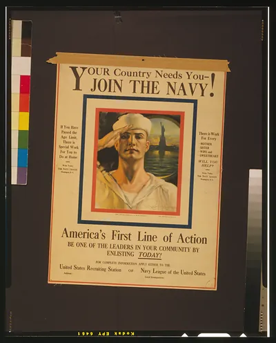 Your country needs you - join the Navy! / Rolf Armstrong 1916.