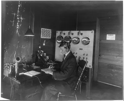 Interior of the Clark Wireless Telegraph Station at Pt. Huron, Mich.