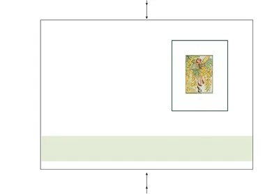 Laburnum Fairy illustration on blank card layout