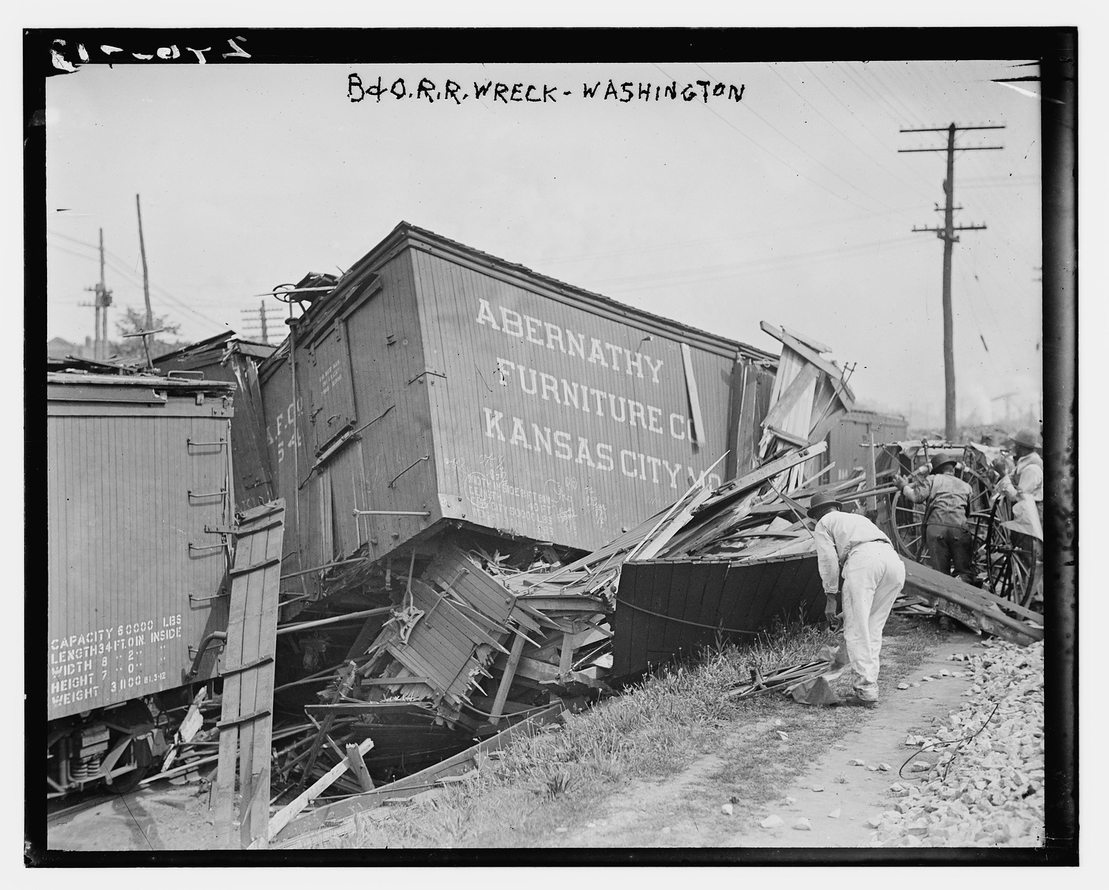 B & O Wreck - Washington, n/a — historic photograph