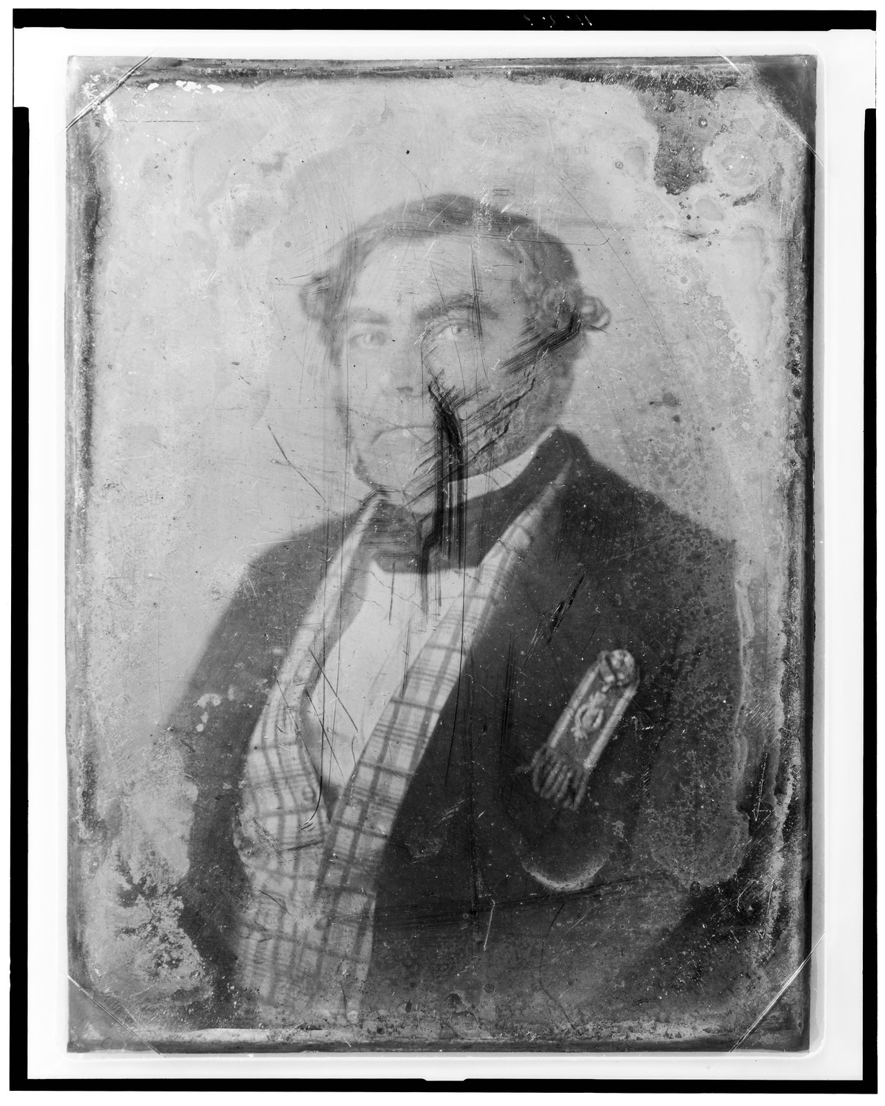 Unidentified man, half-length daguerreotype portrait, 1844 — historic photograph