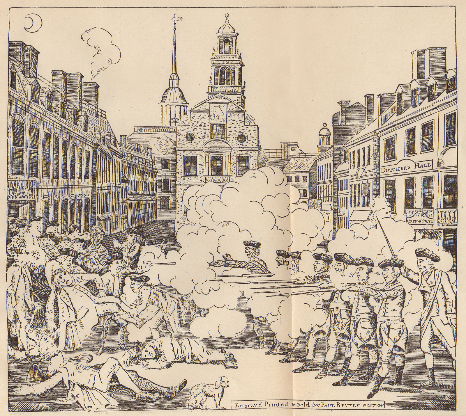 Boston Massacre, Massachusetts, 1770, 1770 — antique map