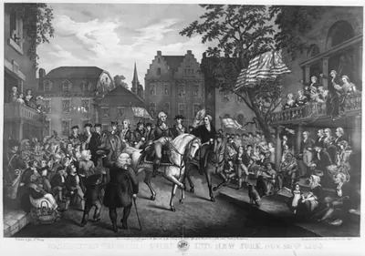 Washington's triumphal entry into New York, Nov. 25th, 1783 / C. Inger lith.