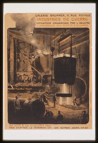Industries de guerre, Galerie Brunner exhibition poster, 1918