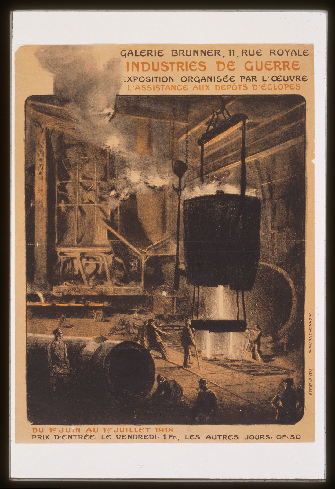 Industries de guerre, Galerie Brunner exhibition poster, 1918, 1918 — vintage poster