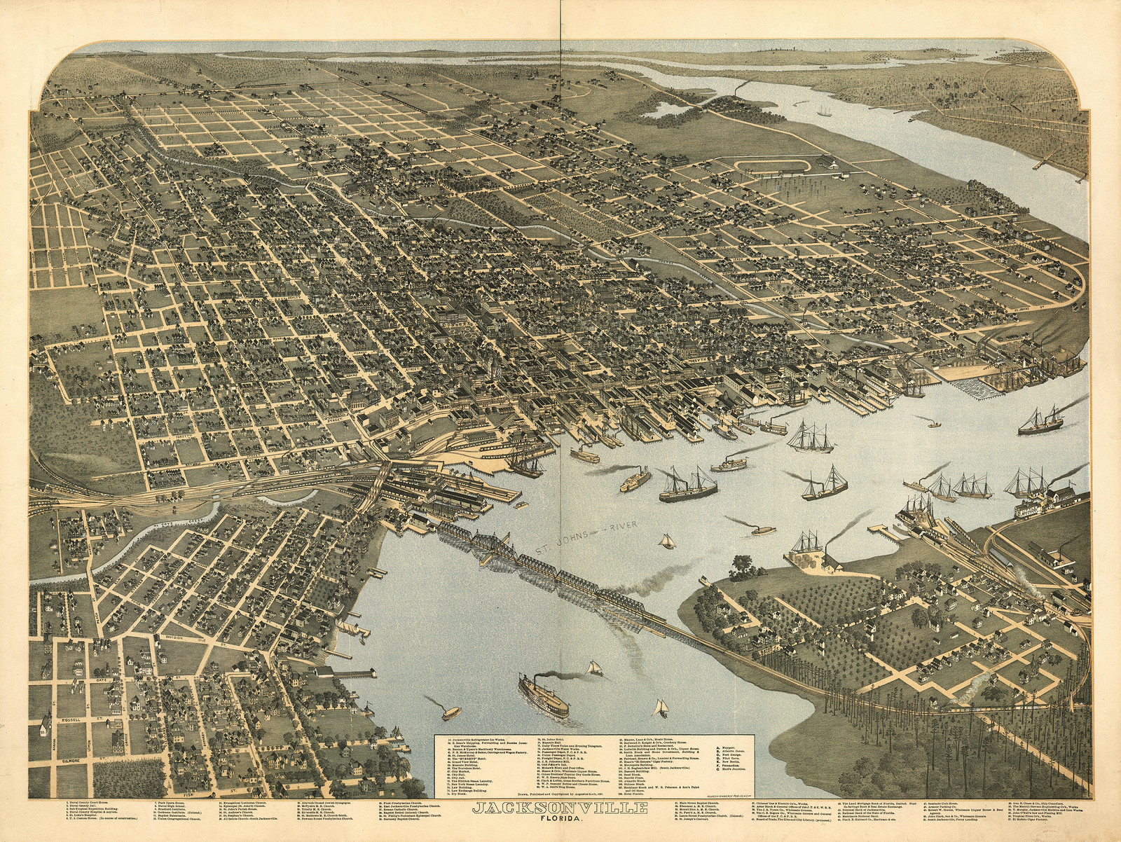 Jacksonville, Florida, 1893, 1893 — antique map