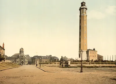 [Lighthouse and St. Peter's church, Calais, France]