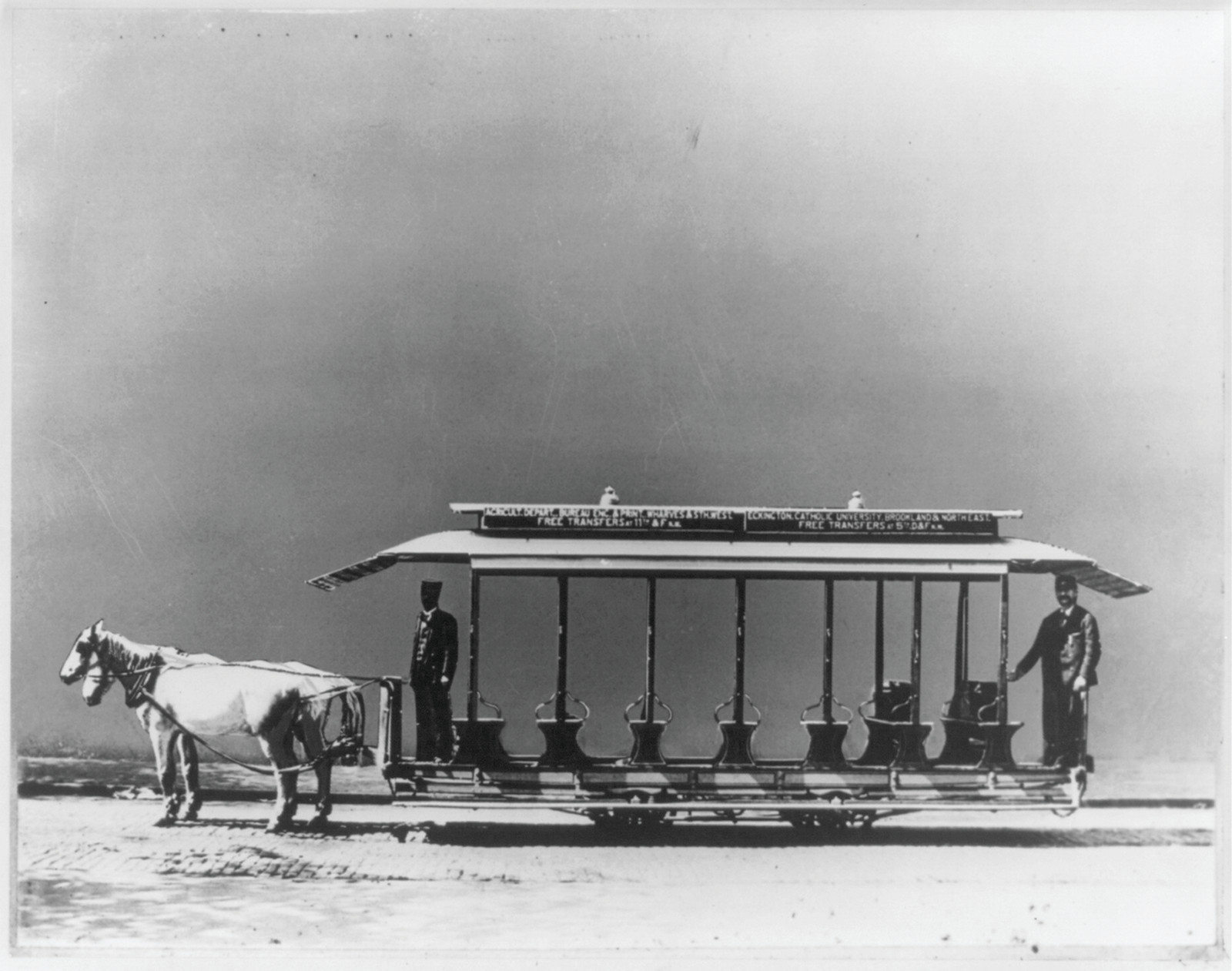 [Horse-drawn street railroad car, Washington, D.C.], [no date recorded on caption card] — historic photograph