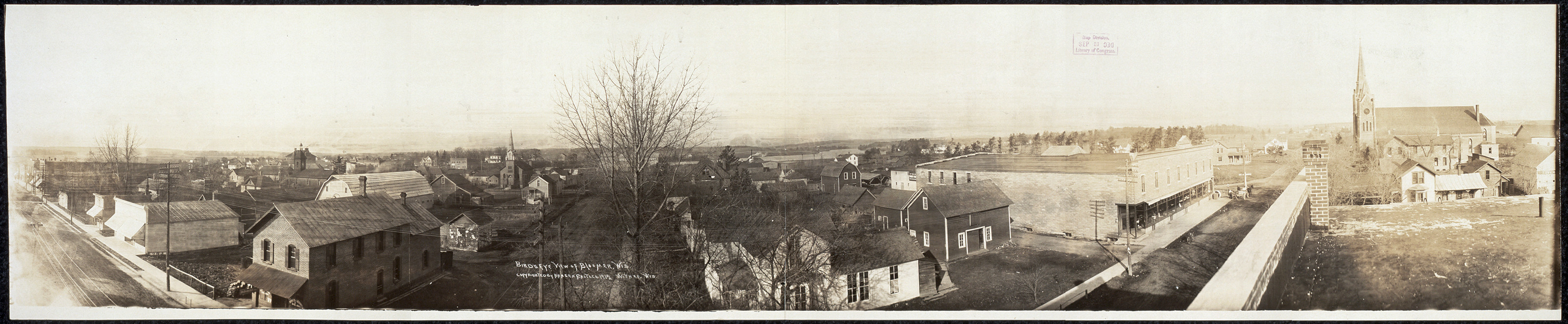 Birds eye view of Bloomer, Wisconsin, 1912, 1912 — historic image