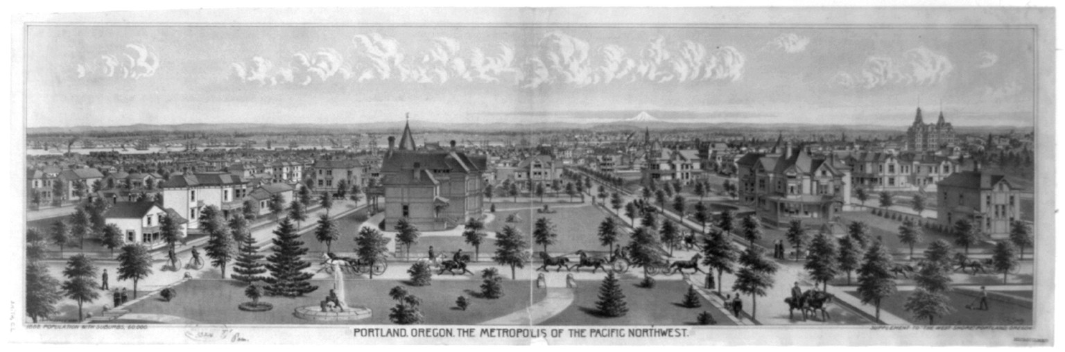 Portland, Oregon - the metropolis of the Pacific Northwest / C.L. Smith., c1888 May 17. — antique lithograph