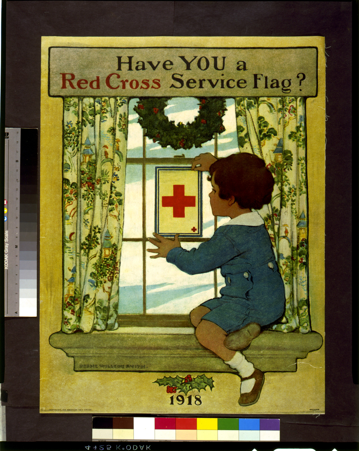 Have you a Red Cross service flag? / Jessie Willcox Smith., Boston : Forbes, 1918. — vintage poster