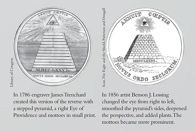 Two Great Seal reverse designs compared, 1786 and 1856