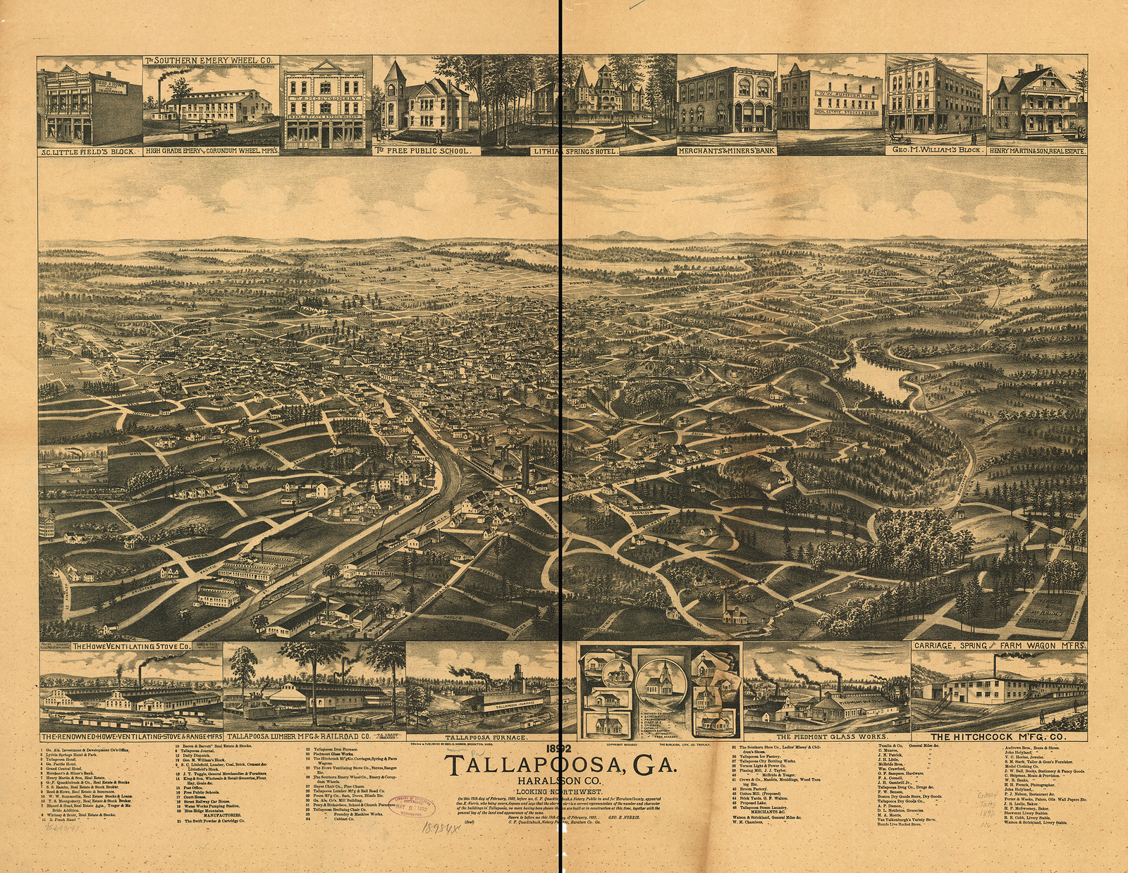 Tallapoosa, Georgia, 1892, 1892 — antique map