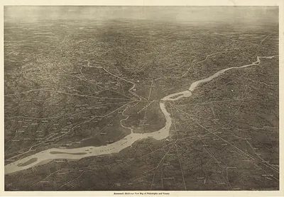 Hammond's Bird's-eye View Map of Philadelphia and Vicinity