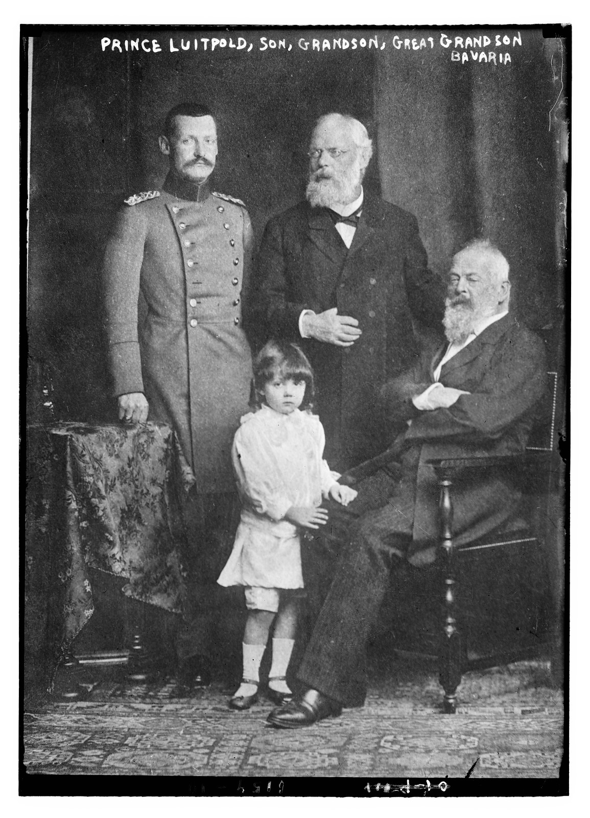 Bavarian Prince Luitpold, son, grandson, great-grandson, n/a — historic photograph