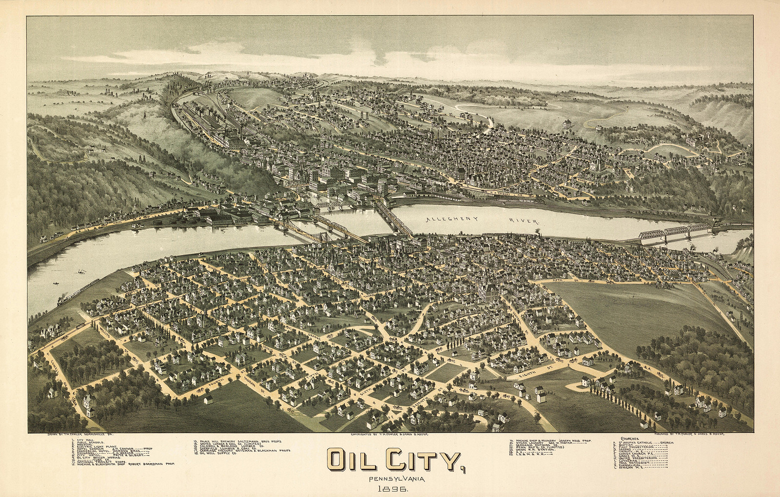 Oil City, Pennsylvania, 1896, 1896 — antique map